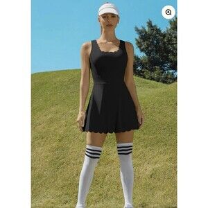 Womens Attarco Tennis Golf Active Athletic Dress Sz SML‎ Black Razorback EUC